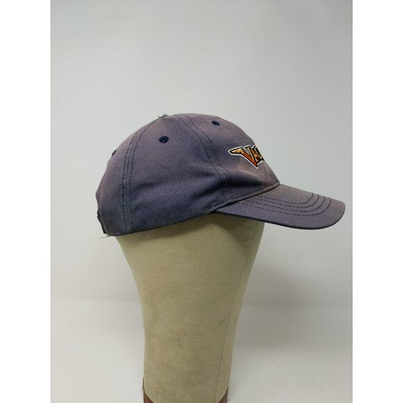 Cedar Point Valravn Rollercoaster Strapback Adjustable Hat Distressed Blue - Picture 5 of 9
